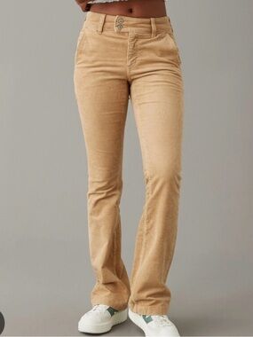 American Eagle Tan Corduroy Hi Rise Kick Boot Pants Size 4